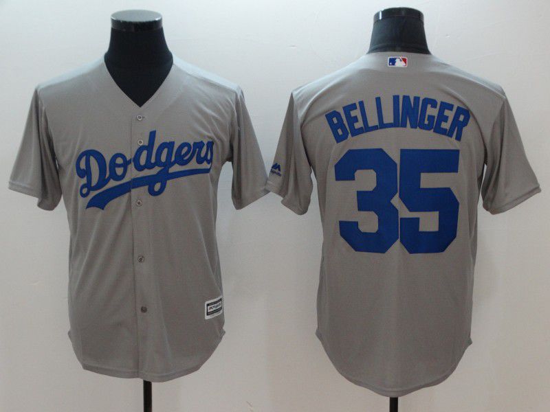 Men Los Angeles Dodgers #35 Bellinger Grey Game MLB Jerseys->women mlb jersey->Women Jersey